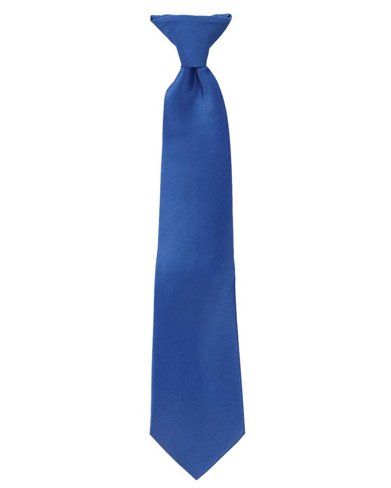 Umo Lorenzo Boys Blue Clip on Tie Solid Necktie for Kids Ages 3-5, 6-10 and Toddlers 0-2 - Image 1